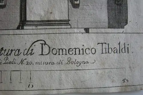 Bologna Cortile Palazzo Scienze S. Giovanni in Monte Fassaden 2 Radierungen 1700