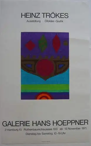 Heinz Trökes (1913-1997) Plakat Galerie Hans Hoeppner Orig Serigrafie 1971