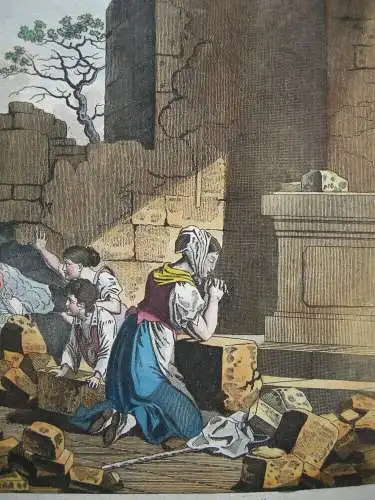 4 Illustrationen zum Vater unser kolorierte Radierungen 1820