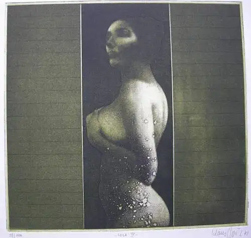 Klaus Böttger (1942-1992) Lola IV Orig. Radierung 1971 signiert Erotik