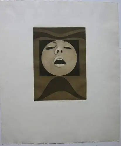 Klaus Böttger (1942-1992) Der Mund Orig. Radierung 1990 signiert Erotik
