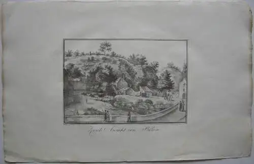 Trier Zweite Ansicht Pallien Lithografie J. Susenbeth nach Hawich 1823 Rheinland