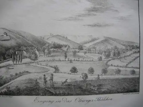 Trier Eingang Olewiger Tal Lithografie J. Susenbeth nach Hawich 1823 Rheinland