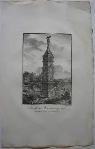 Trier Monument zu Igel Lithografie J. Susenbeth nach Hawich 1823 Rheinland Pfalz