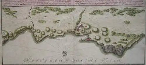 Oran Algerien Algerie Umgebung Afrika altkolor Kupferstichkarte Homann 1732