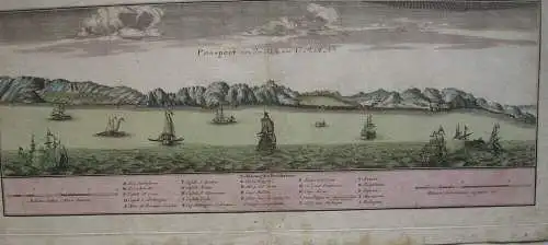 Oran Algerien Algerie Umgebung Afrika altkolor Kupferstichkarte Homann 1732