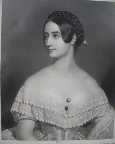 Lady Emilie Milbanke (1822-1910) Ludwig I. Schönheitengalerie Stahlstich 1856