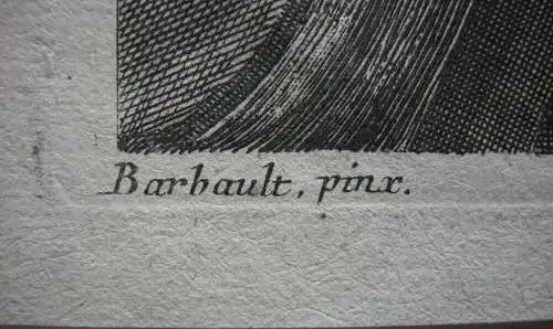 Johann G. Hertel (1700-1775) Antike Ruinenlandschaft Kupferstich um 1750