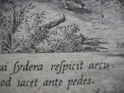 Jan Sadeler I (1550-1600) Landschaft Vogelfänger Schlange  Orig Radierung 1580