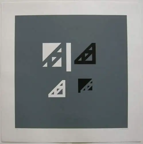 Günther Neusel (1930-2020) Geometr Kompos Serigrafie sign 1966 Informel