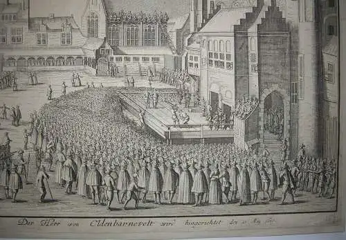 Hinrichtung Jan van Oldenbarnevelt Den Haag 1619 Orig Radierung 1650 Holland