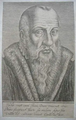 Portrait Jacques Cujas (1522-1690) franz humanist Rechtsgelehrter Radierung 1600