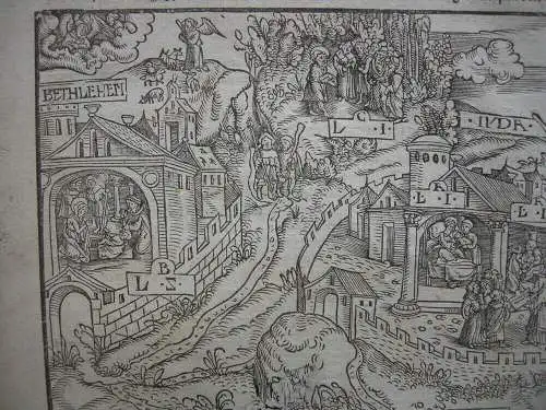 Heinrich Vogtherr d. Ä. (1490-1556) Holzschnitt Bethlehem Nazaret 1526 Grüninger