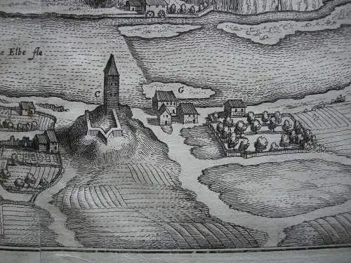 Kolin Böhmen Tschechien Grundriss-Plan Kupferstich Merian 1650 Cesky