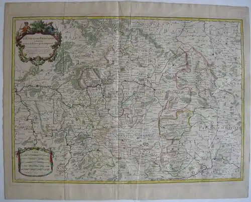 Cercle de Franconie Franken Bayern altkolor Orig Kupferstichkarte Jaillot 1703 