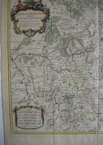 Cercle de Franconie Franken Bayern altkolor Orig Kupferstichkarte Jaillot 1703