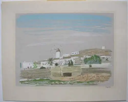 Josef Weisz (1894-1969) Mykonos Griechenland Orig. Serigrafie 1960