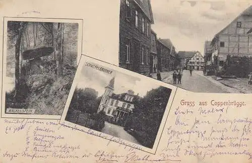 Ak Coppenbrügge Wackelstein Schwefelbrunnen Dorfstraße Niedersachsen gel 1904