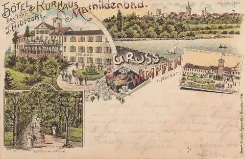 AK Wimpfen Mathildenbad Heilbronn Kraichgau Baden Württemberg gel. 1898