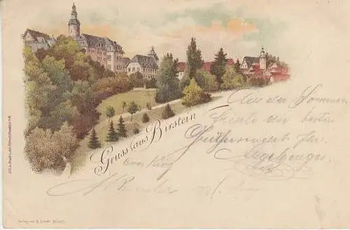 Ak Birstein  Hessen Litho gelaufen 1901 Main-Kinzig Kreis Hessen Litho gel 1906