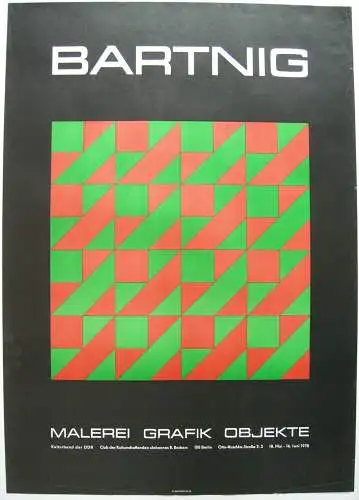 Plakat Ausstellung Horst Bartnig (1936) Malerei Grafik Objekte Offset 1978