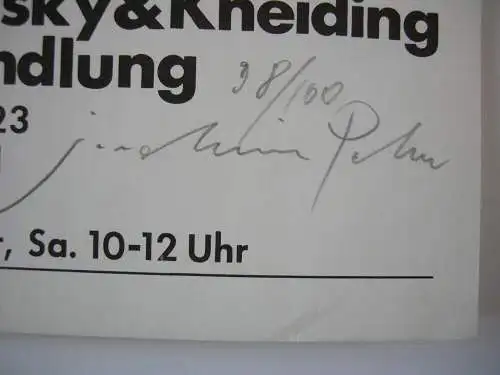 Plakat Ausstellung Joachim Palm Offset 1970 signiert Kerlikowsky & Kneidling