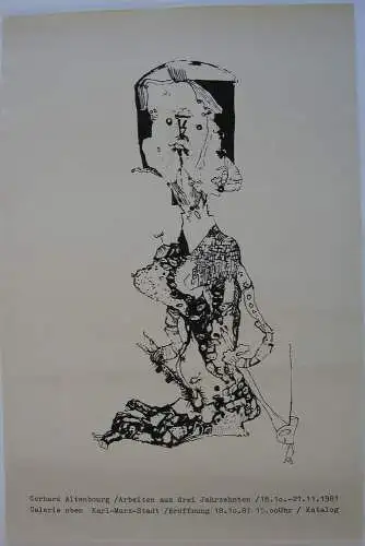 Plakat Ausstellung Gerhard Altenbourg Galerie oben Madonna dunkel 1981 Serigr