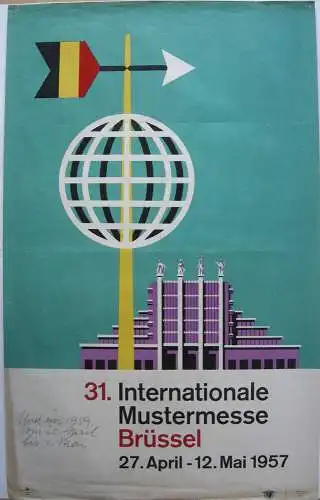 Internationale Mustermesse Brüssel Belgien 1957 Vanypeco Offsetlitho