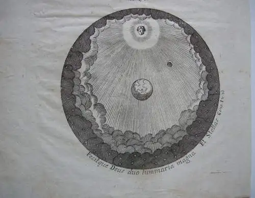 Erschaffung Universum altes Testament Projektionen Erde Sonne Radierungen 1700