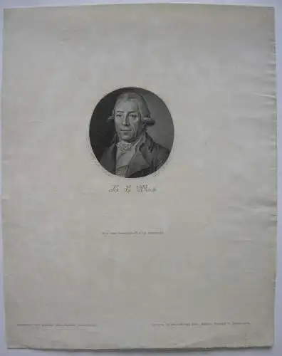 Helferich B. Wenck (1739-1803) dt Pädagoge Bibliothekar Historiker Punktierstich