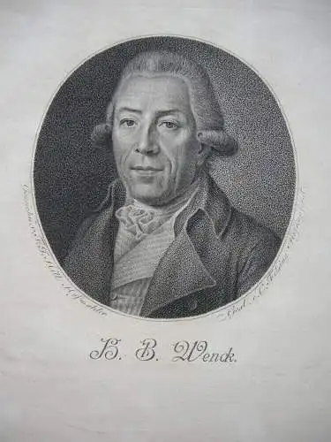 Helferich B. Wenck (1739-1803) dt Pädagoge Bibliothekar Historiker Punktierstich