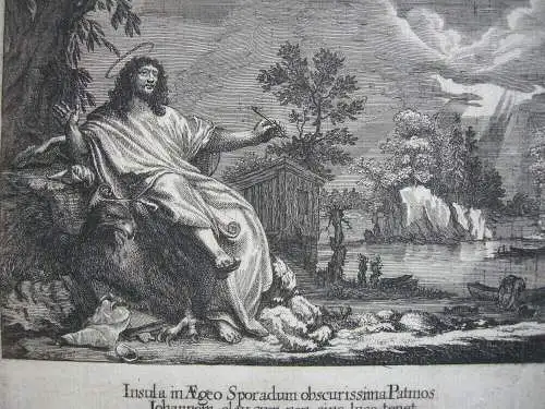 Melchior Küsel (1626-1683)  Hl Johannes Evangelist Märtyrer Kupferstich um 1679