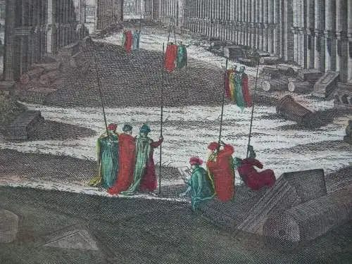 Guckkastenblatt Ruinen von Palmyra Kupferstich Stelzer 1750 Probst Optical view