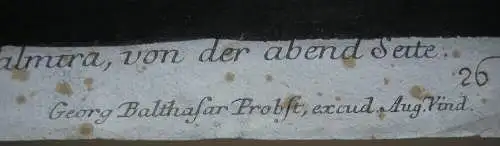 Guckkastenblatt Ruinen von Palmyra Kupferstich Stelzer 1750 Probst Optical view