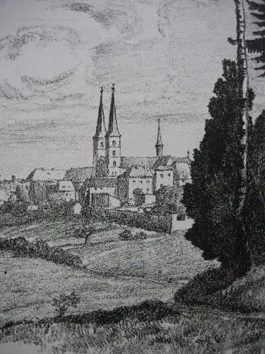 Hans Waltenberger (1883-1960) Bamberg Feldhüterhäuschen Lithografie signiert