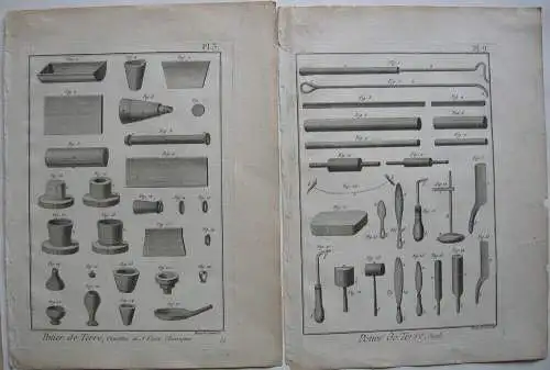 10 Kupferstiche aus d'Alembert Encyclopedie Physik Pneumatik Töpferei 1751