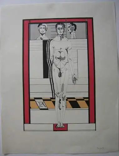 Carl Bianga (1930-2015) Frei nach Dürer Orig Serigrafie signiert 1974