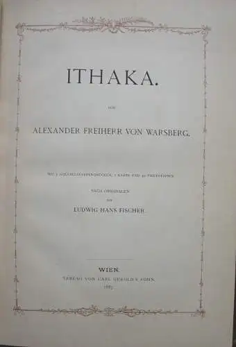 Alexander Fhr. v. Warsberg Ithaka Griechenland 5 Farblithographien 1897 Hellas