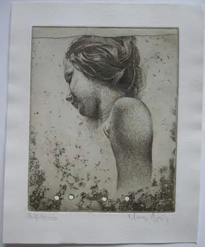 Klaus Böttger (1942-1992) Mädchen VII Orig. Radierung 1970 signiert  
