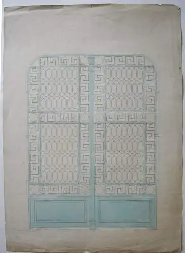  Entwurf Schmiedeeisernes Tor 1880 Tusche/Aquarell Akademie-Zeichng französisch
