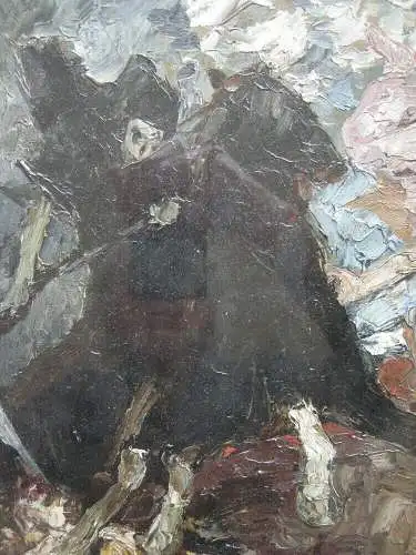 Otto von Faber du Faur (1828-1901) Schlachtengetümmel Öl auf Karton signiert  