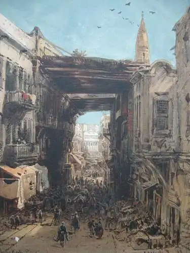 Eduard Hildebrandt (1817-1868) Cairo Mous Kock Chromolithographie um 1900