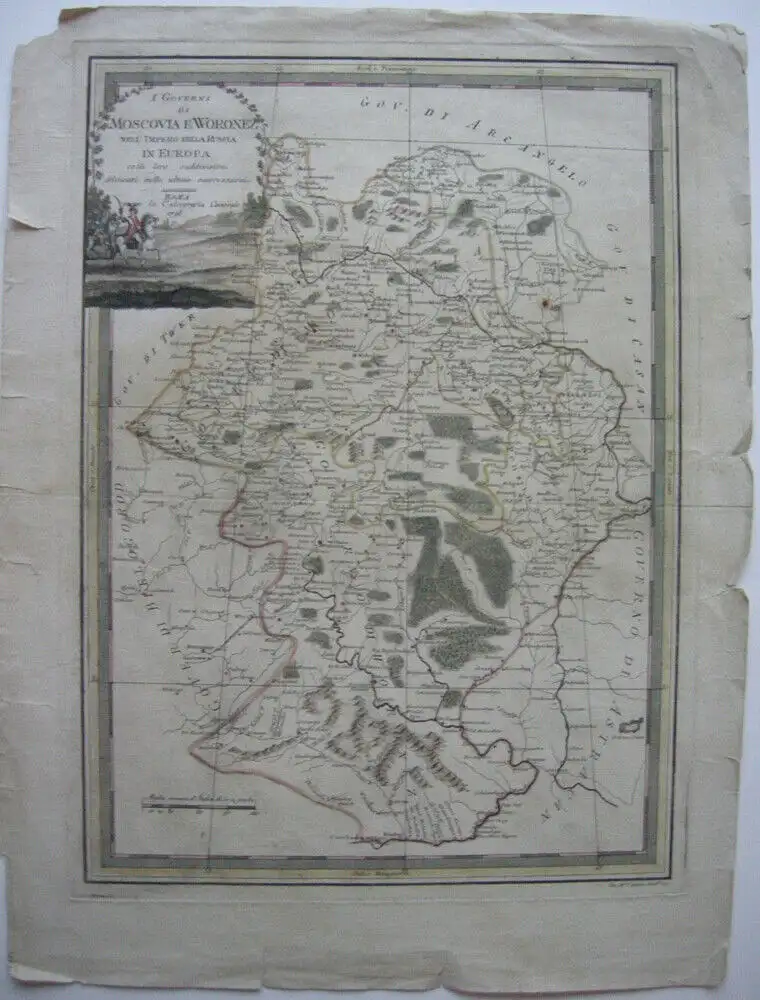 Russland Oblast Moskau Woronesch kolor Kupferstichkarte Giov. Cassini 1795 0