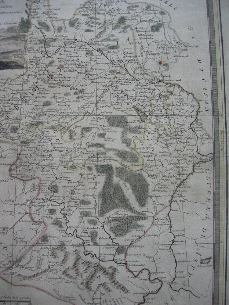 Russland Oblast Moskau Woronesch kolor Kupferstichkarte Giov. Cassini 1795 1