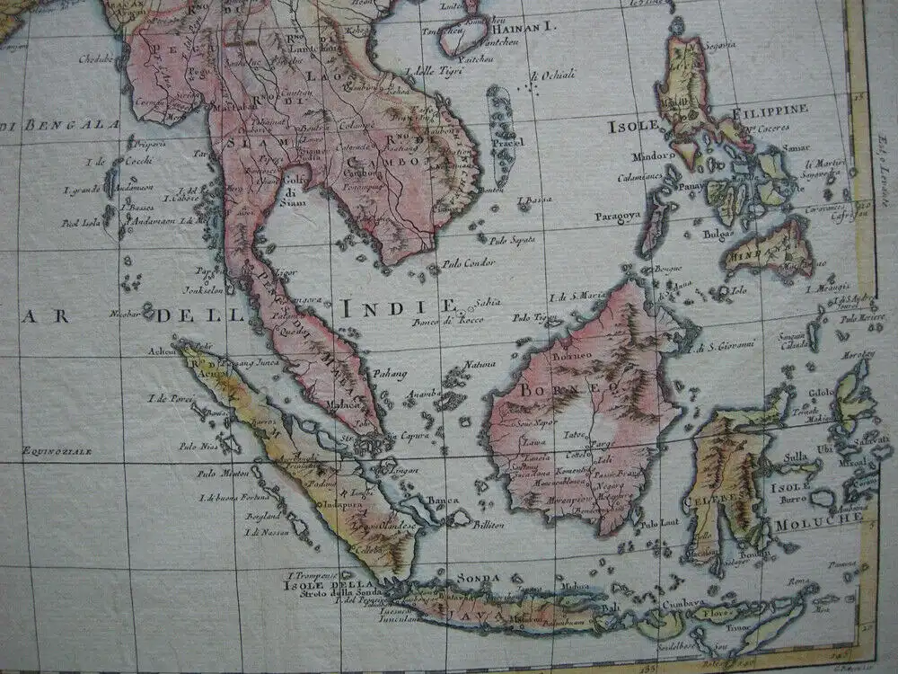 Indien Thailand Malaiischer Archipel Indonesien kol Kupferstichkarte Zatta 1784 3