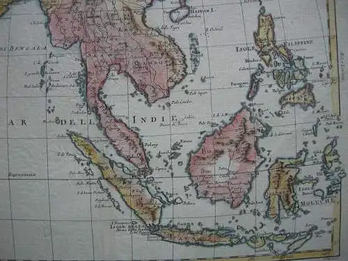 Indien Thailand Malaiischer Archipel Indonesien kol Kupferstichkarte Zatta 1784