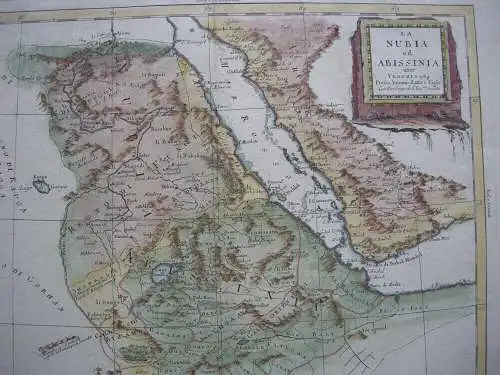 Nubien Abessinien Afrika Ägypten Äthiopien kolor Kupferstichkarte Zatta 1785