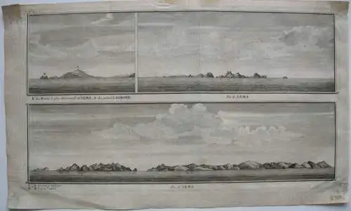Marianen Insel Lema Orig Kupferstich George Anson 1749 Ozeanien 