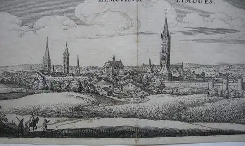 Limoges France Nouvelle Aquitaine Gesamtansicht M. Merian 1646 Orig Kupferstich