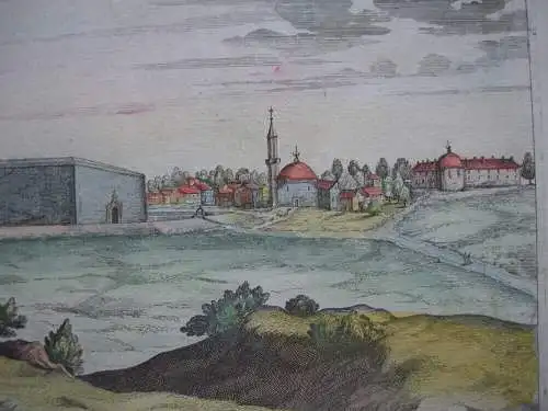 Vrana Ansicht Dalmatien Kroatien kolorierter Orig Kupferstich Mortier 1704